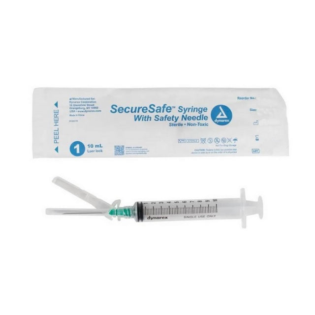 SecureSafe Luer Lock Syringe with Safety Needle 1mL/cc 25g x 1" 8931
