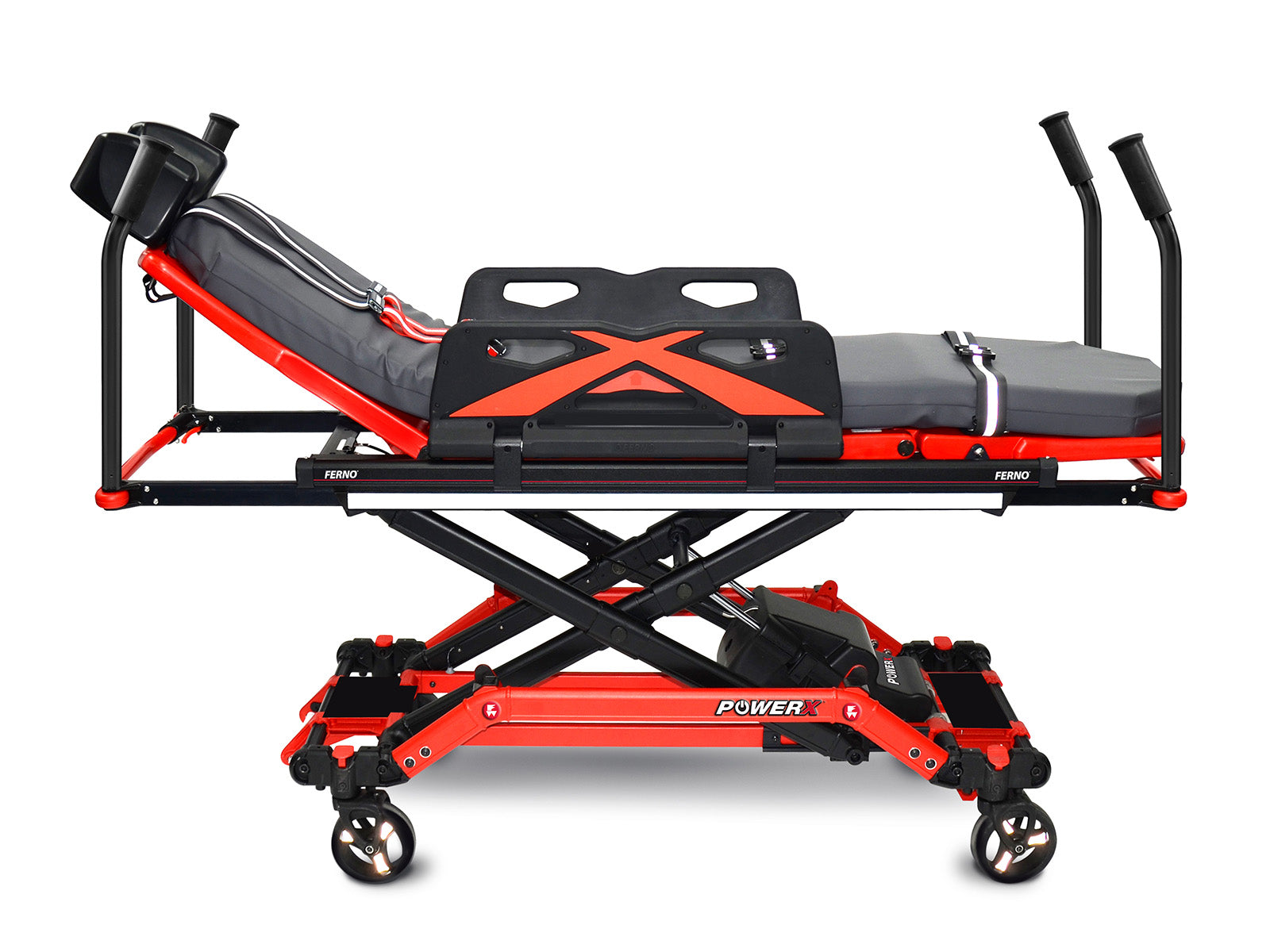 Ferno POWER X1 700 Lbs Capacity Ambulance Cot With SX Bariatric Surface Extenders