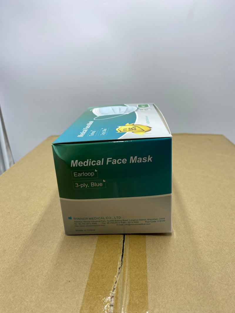 Winner Medical 3 ply Face mask - Blue 120-4882